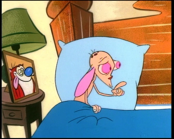 Plays in the morning when Ren says, "Eh, listen, Stimpy, I..."