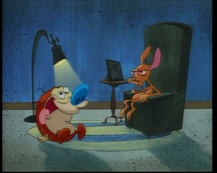 Plays when Ren is sitting in the chair and Stimpy is on the floor.