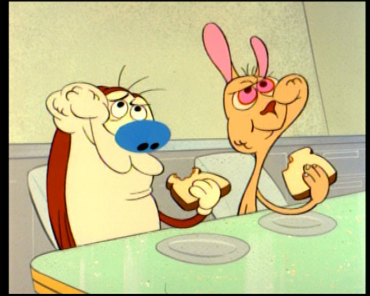 Plays when Ren and Stimpy eat Powdered Toast, satisfied.